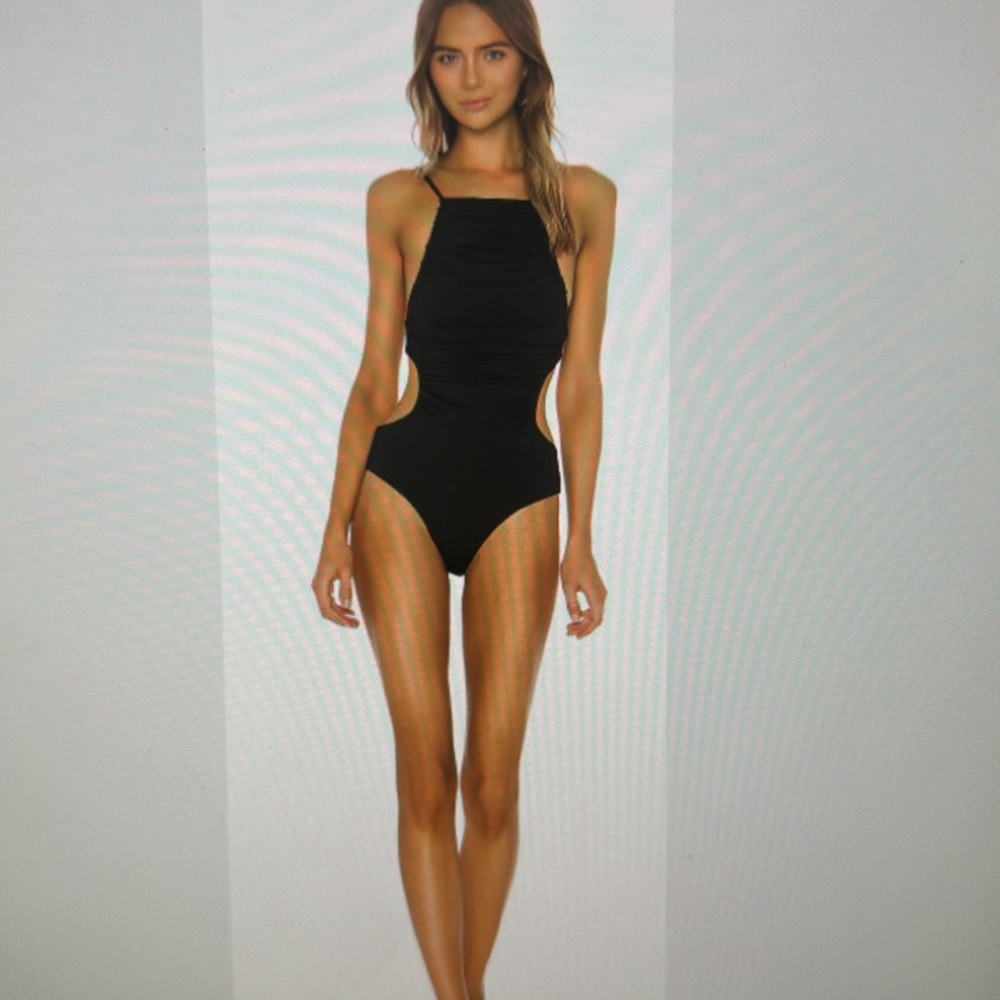 Sz Small we wore what black one piece